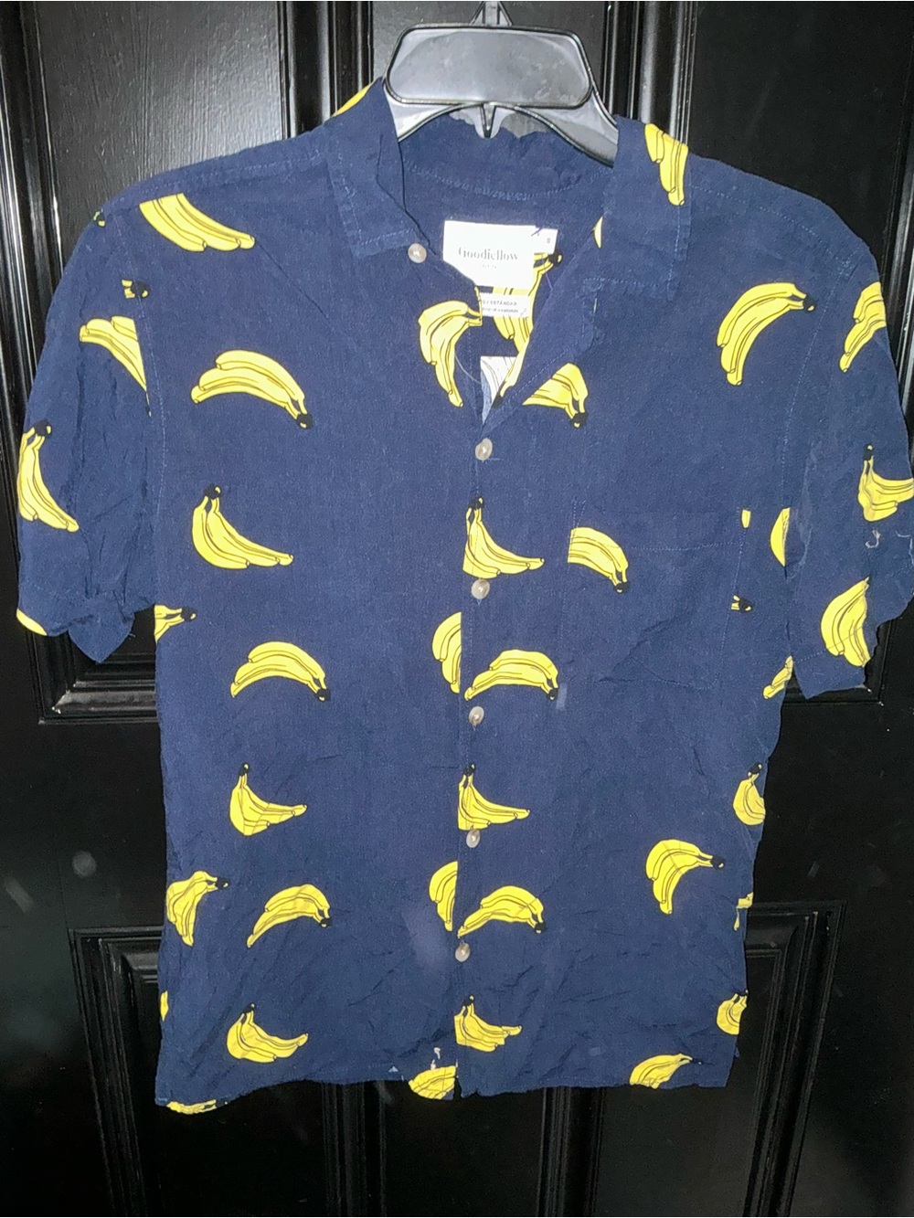 🔥 Goodfellow & Co Men’s Banana Print Hawaiian Button Down Shirt Small